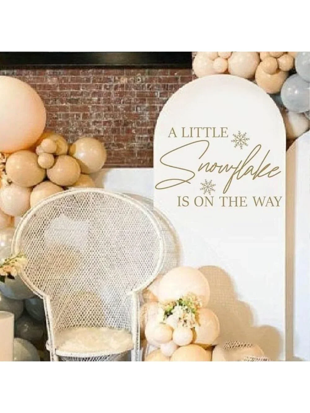 Winter Wonderland Baby Shower Stickers - Snowflake Decor for Balloon Arch
